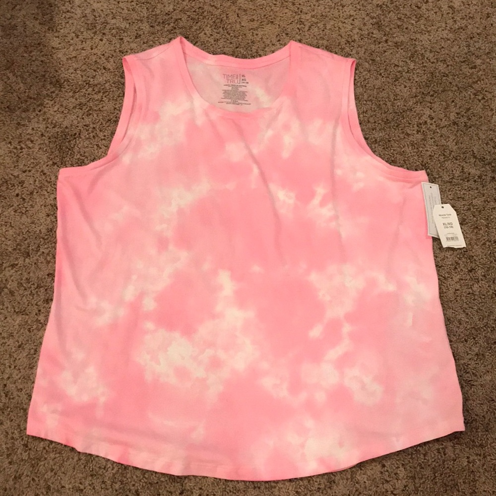 Time and Tru pink tie dye workout tank size XL